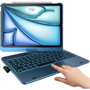 typecase 11 Inch ABS Keyboard Case Trackpad Backlit for iPad Air Pro Blue